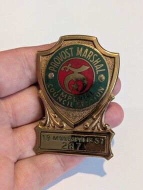 1957 Shriners Provost Marshall Imperial Council Session Badge Minneapolis Minn